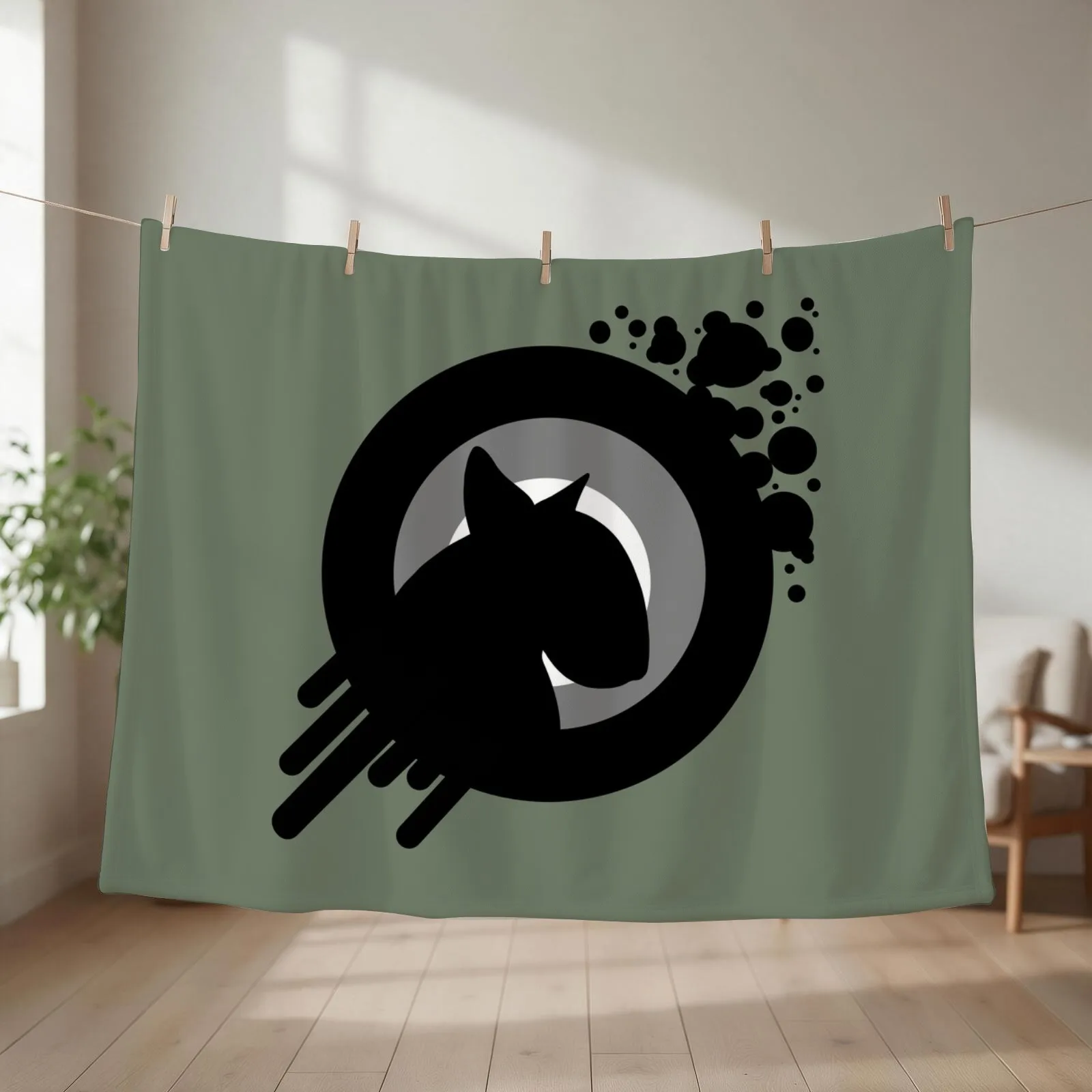 Bullterrier Target Graphic Grey Throw Blanket Vintage Retros blankets ands christmas gifts Blankets