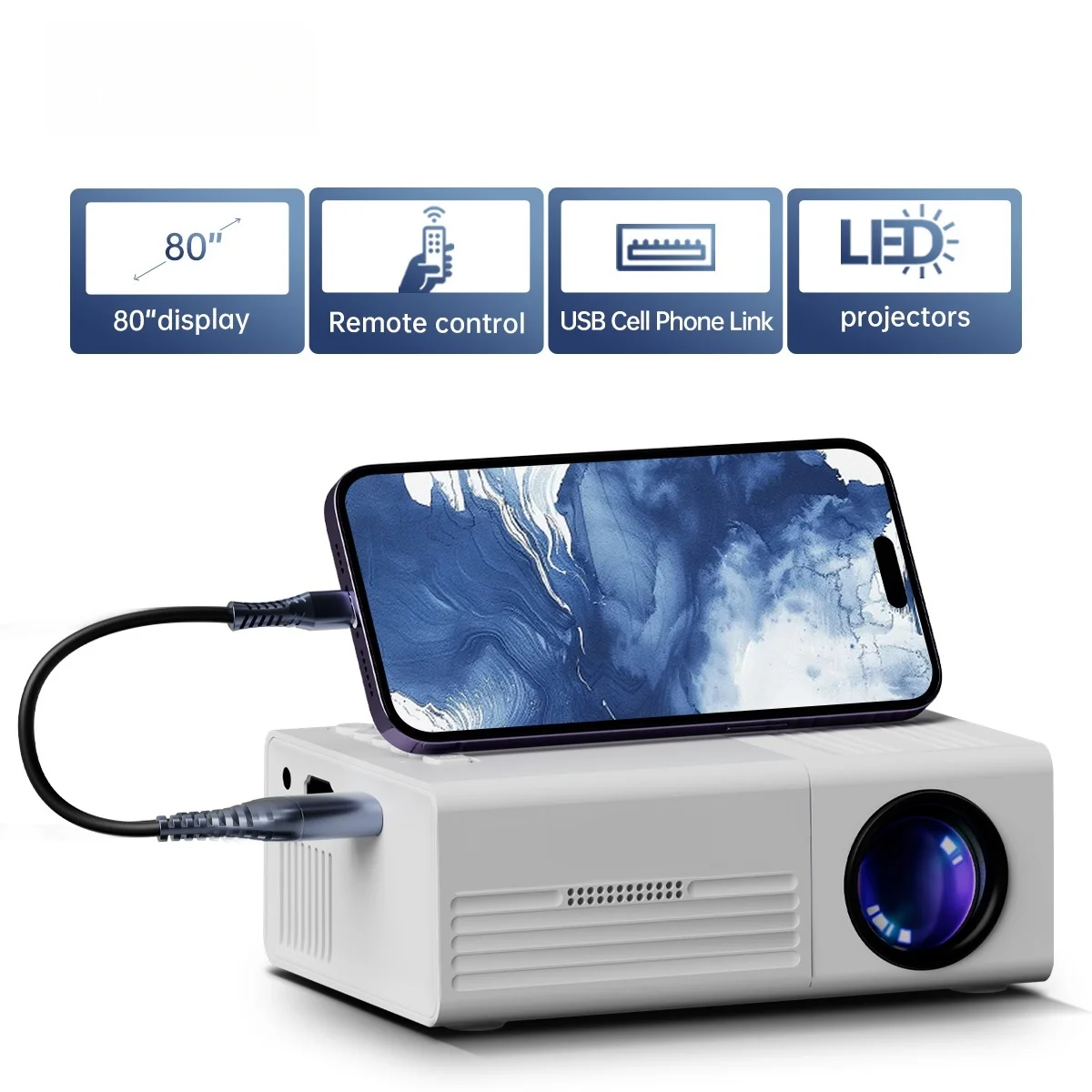 AOC Portable TFT Projector LCD 1080P 1920*1080P Wifi Bluetooth Mini Projectors Home Theater Cinema Outdoor Mini Proiettor