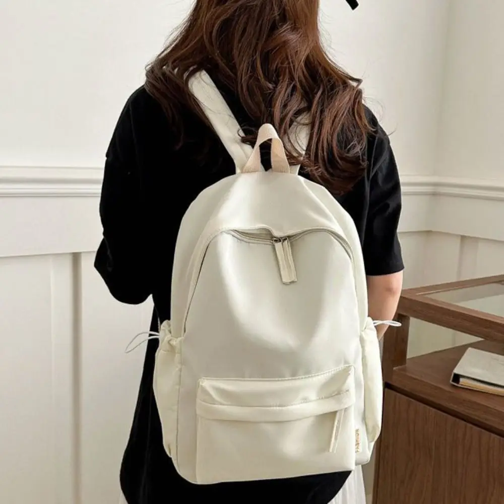 Creative Small Pack Solid Color Backpack Korean Style Handbag Student Shoulder Bag Solid Color Casual Backpack Men