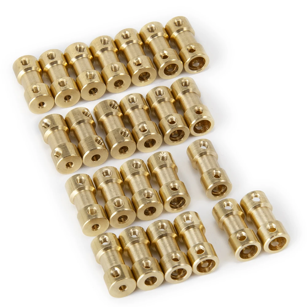 AXSPEED 10Pcs 2/2.3/3/3.17/4/5/6mm Latão Flexível Eixo do Motor Acoplador Conector de Transmissão do Motor para Carro Barco RC
