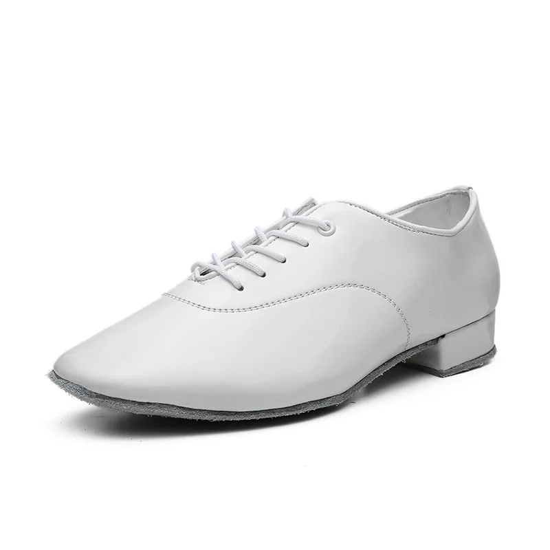 Professional Latin Dance Shoes Men Black White Low Heel Height 2.5cm Modern Tango Ballroom Dance Standard Shoes/Jazz Salsa Shoes