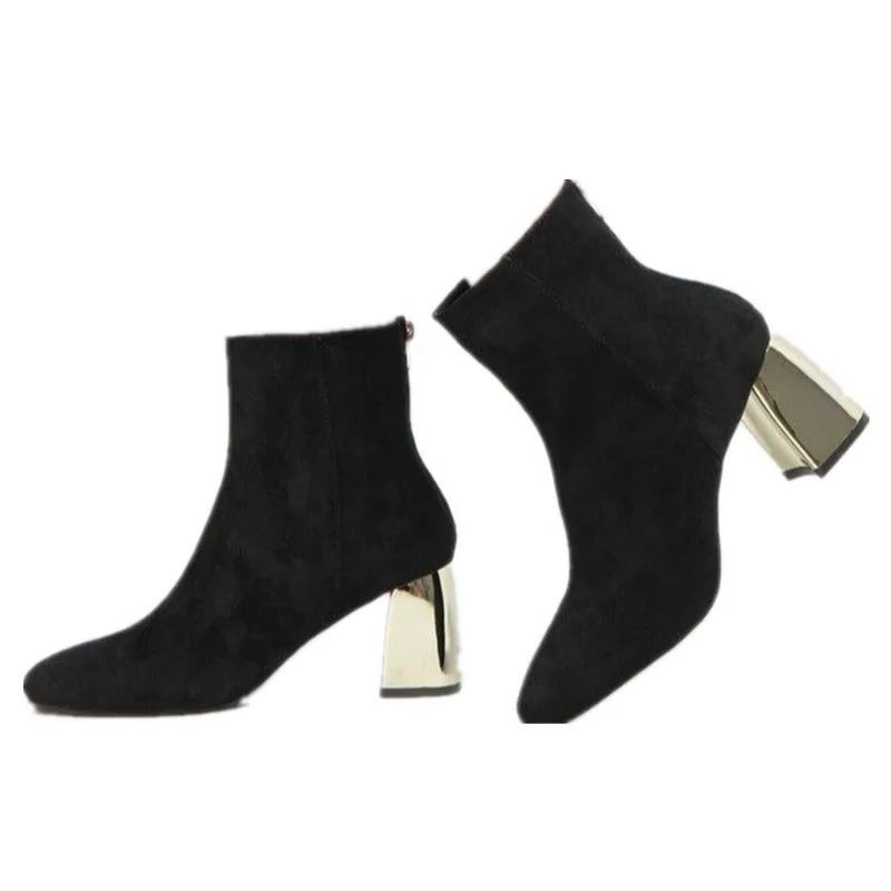 Botas puntiagudas de tacón alto para mujer, calcetines finos de punto transpirables, cómodos, Color sólido, combinan con todo, moda 41, novedad de primavera y otoño