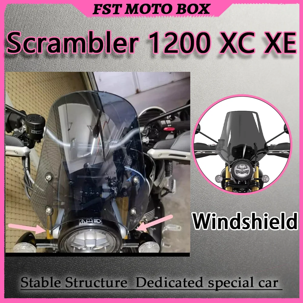 FOR Scrambler 1200 XC XE Enlarged Windshield Modification Kit -Enhanced Coverage Gravel & Mud Blocker Disco Reducer for Off-Road
