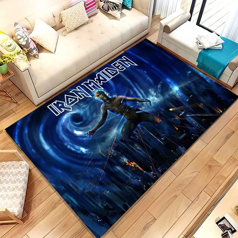 Eddie I-Iron M-Maiden Cartoon Sign Soft Non-Slip Large Area Rug for Living Room,Bedroom Playroom Carpet Mat for Sofa,Home Decor
