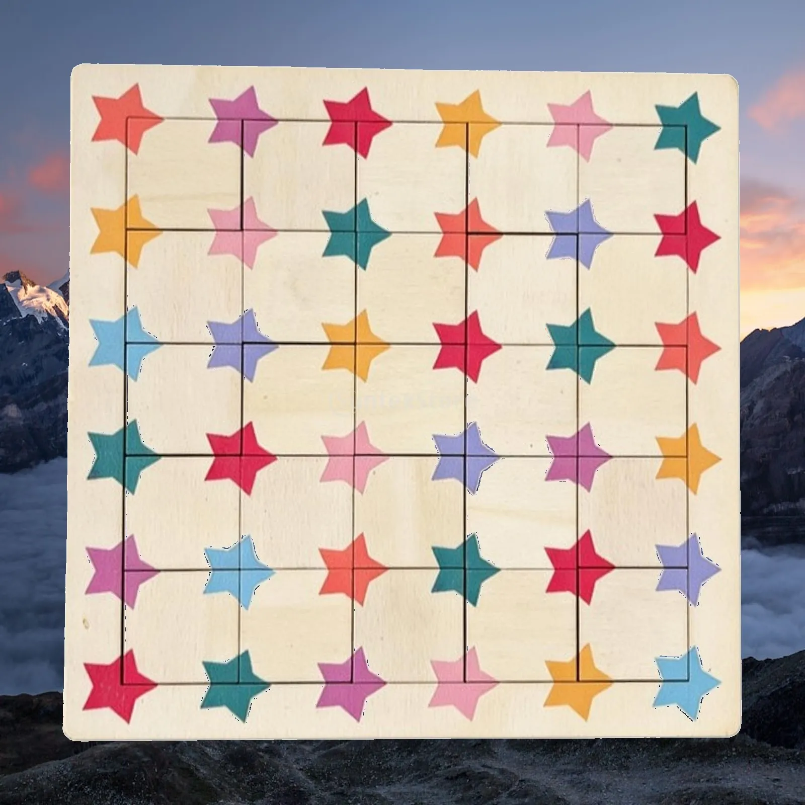 Color Matching Board Game for Toddlers Wooden Star Puzzle Toy Preschool Learning Activity for Kids