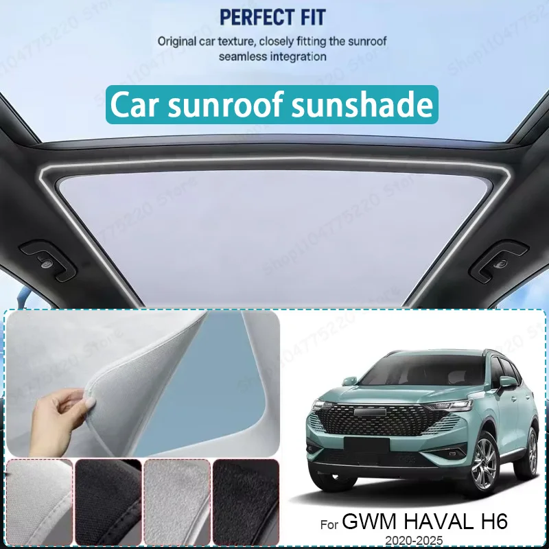 

For GWM HAVAL H6 2020-Present Car Sunroof Sunshade Heat Insulation UV Protection Electrostatic Suede Skylight Cover