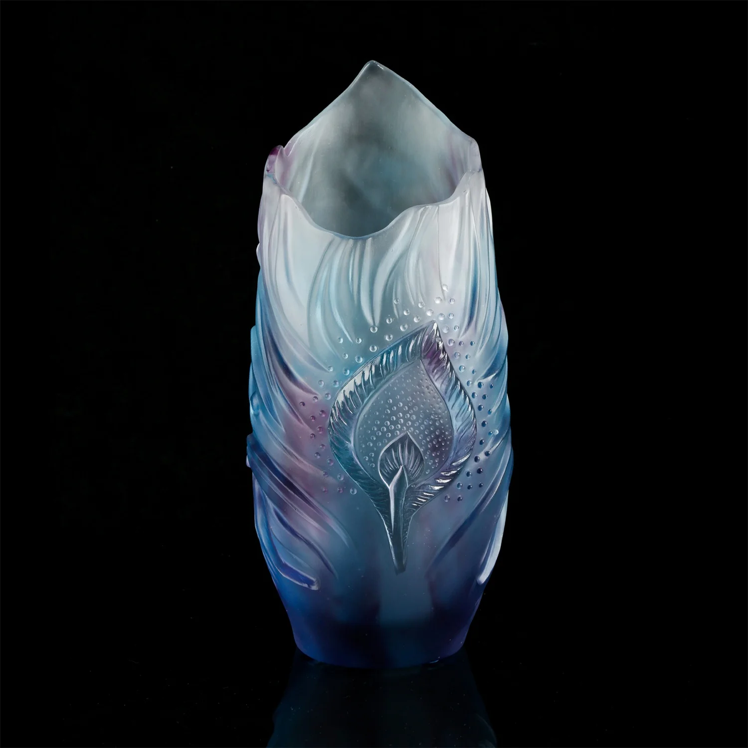 %W# Hand-carved Custom Bottle Flower Vase Desktop Home Decorations Art  Crystal Glass Vase for Interior Decor
