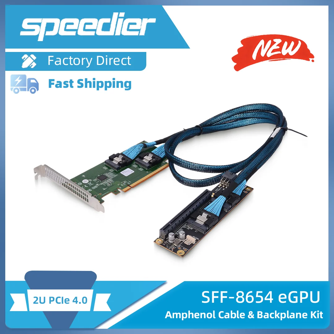 

Riser PCIe4.0 X16 To SFF-8654 1U 2U Expansion Card Backplane SFF8654 Cable for EGPU Gaming Graphics Cards GPU External Expansion