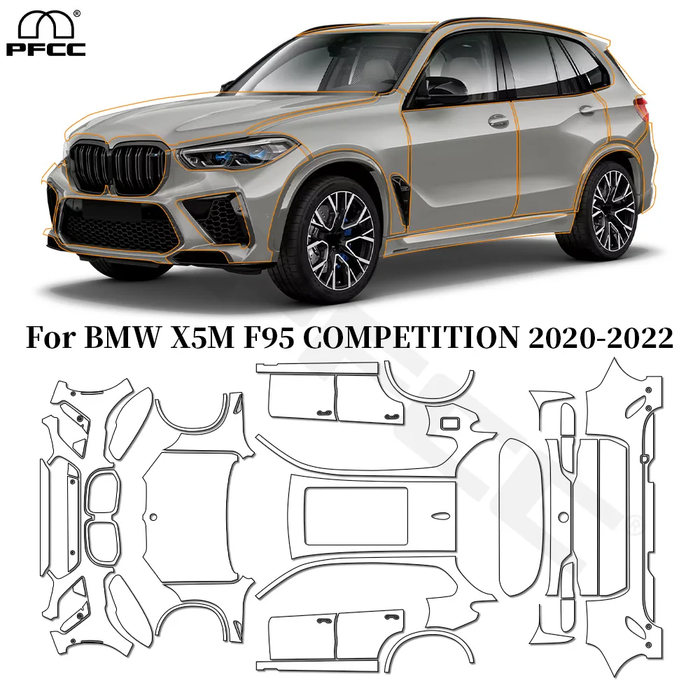 

For BMW X5 M F95 COMPETITION 2020-2022 TPU Paint Protection Film Pre-Cut PPF Car Body Clear Bra Anti-Scratch Resistant Invisible