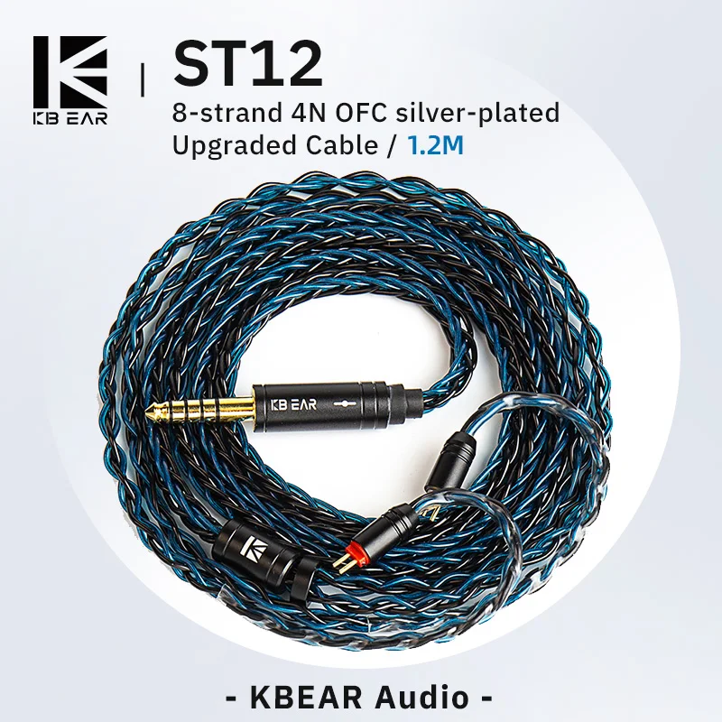 KBEAR ST12 8 core HiFi Earphone 4N OFC silver-plated Upgraded