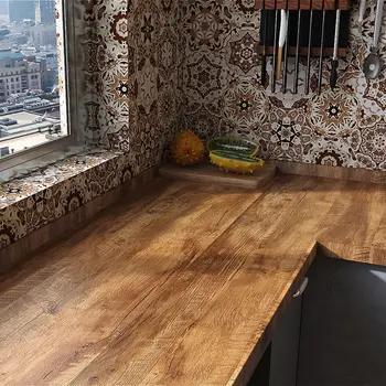 자기 접착제 나뭇결 벽지 PVC 방수 장식 필름 주방 캐비닛 침실 옷장 가구 혁신 스티커