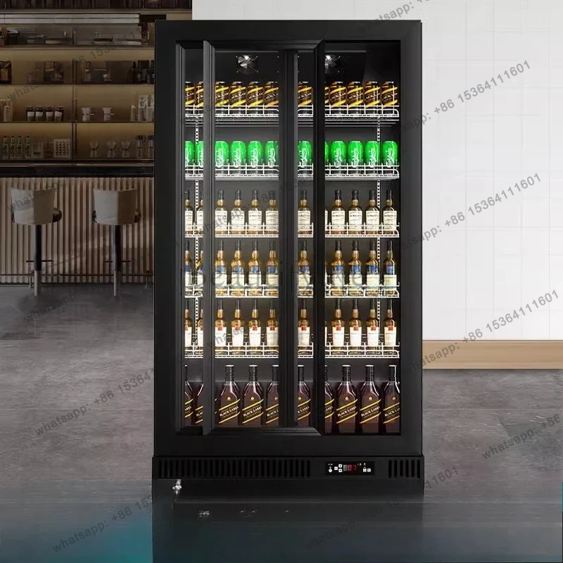 display sliding sliding door beverage refrigerator bar beverage display refrigerated beverage cabinet