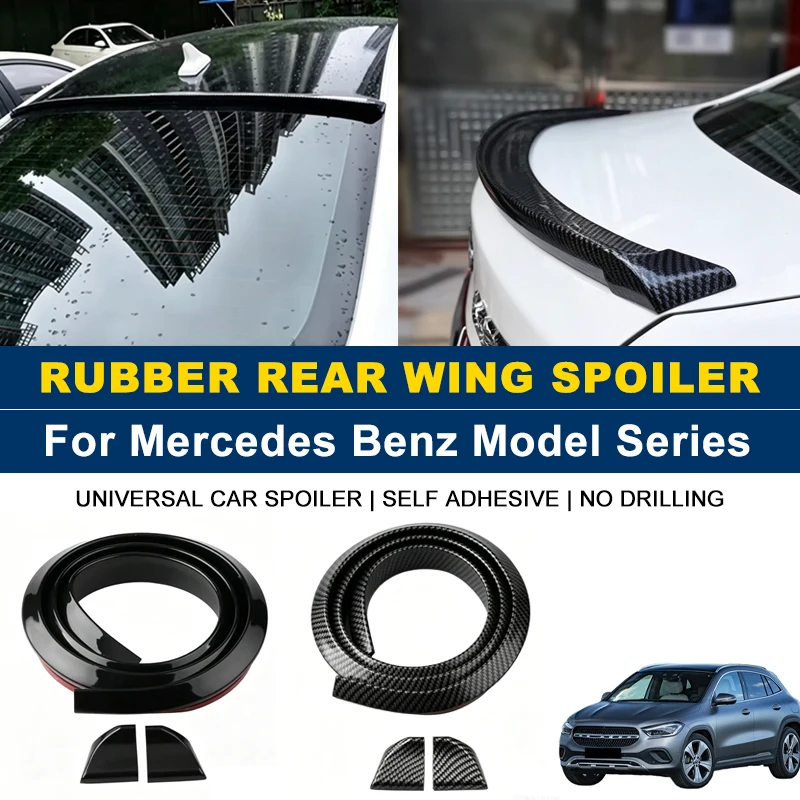 

For Mercedes Benz C E S GLC GLE CLA CLS A GLA GLB GLS Class 1.5M Self-Adhesive Rear Spoiler Wing No Drill Trunk Lip Pars