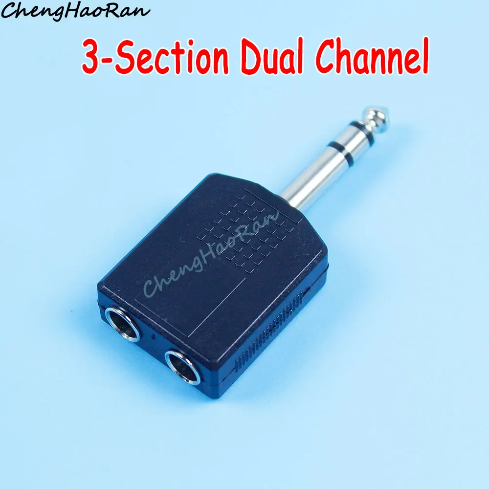 1 Stück 2-poliger Mono-/3-poliger Dual-Channel-Stereo-Audio-Klinkenstecker 6,35 mm Stecker auf 6,35 mm Buchse Dual-Klinkenstecker Kopfhörer-Mikrofon-Konverter – Detail 8