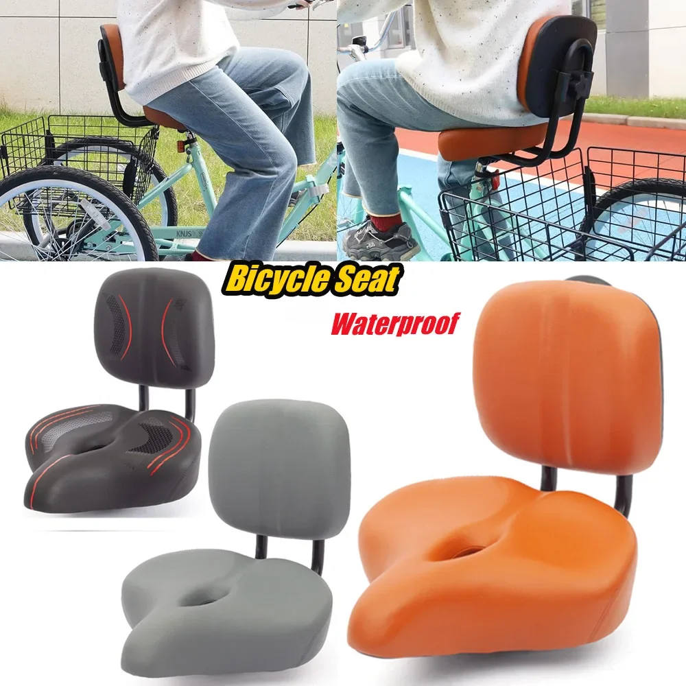 

Comfort Bike Saddle With Backrest Big Seat Cushion For Electric Bicycle Tricycle Fitness Bike Ergonomic Wide Cushion