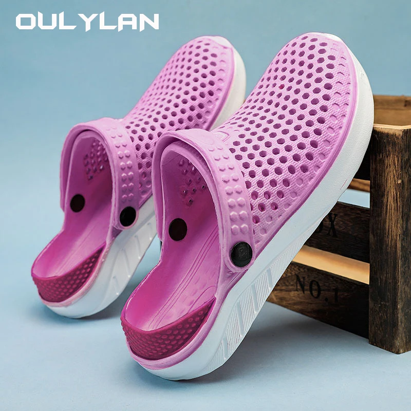 NEW Pink Sandals Summer Breathable Thick Sole Slipper Unisex Beach Water Hiking Anti-Slip Sandals Flip Flops for Women Men