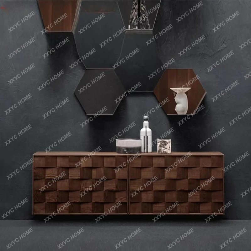 

Ретро-тумба для столовой из массива дерева LX, новая элитная тумба для прихожей в стиле лайт-люкс, настенный шкаф для хранения, тумба-локер