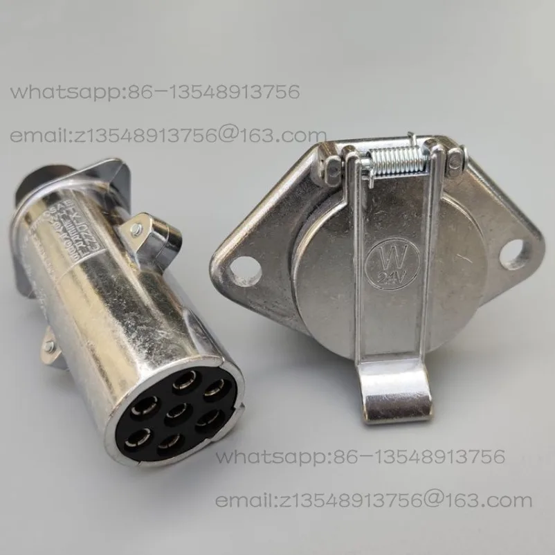 Euro 7-core power supply, signal transmission, trailer plug, socket connector, car modification, RV accessories, original gasket