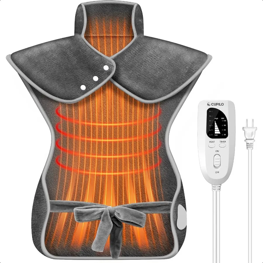 

Грелка для облегчения боли в спине Электрические грелки для спины, шеи, плеч, портативная большая грелка, сертифицированная ETL 24 x 33 гр