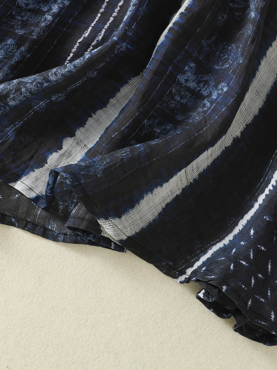 الرجعية التعادل صبغ مخطط الكتان f تنورة المرأة الصيف العرقية عالية الخصر ثنيات التخسيس ألف خط القطن الكتان تنورة #3