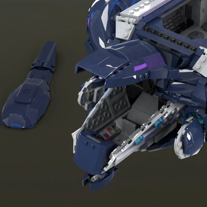 1489PCS MOC Haloes Ruswum Modello Phantom Warrior Trasporto Covenant Dropship FAI DA TE Modello Building Blocks Giocattoli Di Compleanno Regalo