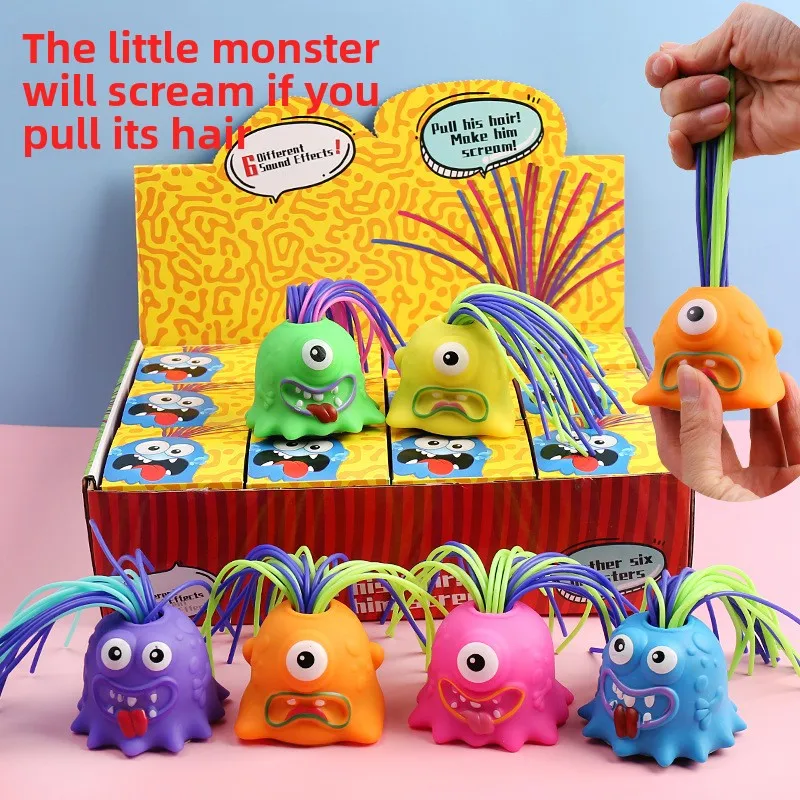 Pull your hair and decompress the toy, the little monster screams, decompress and vent, and it will be a popular toy.