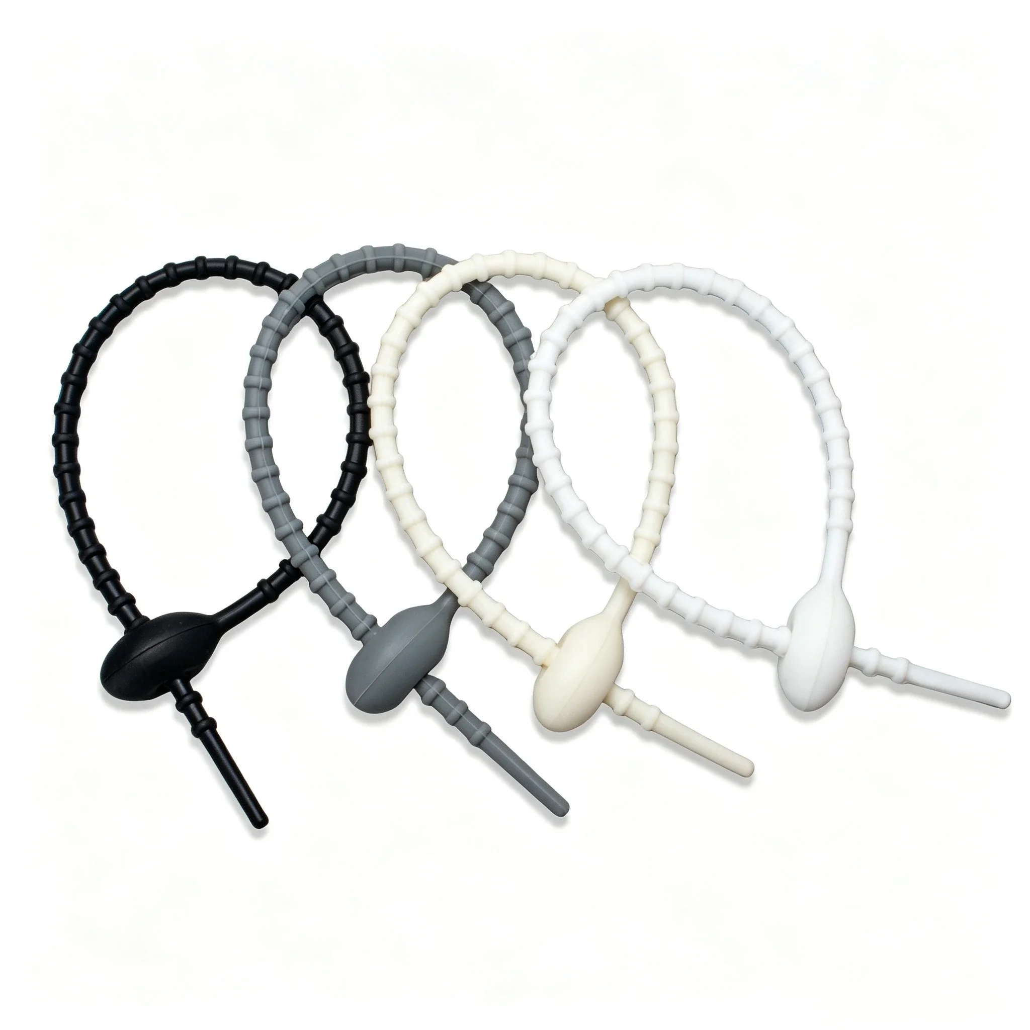 20pcs/Lot Key Chain Tag Rope Silicone Rubber Twist Wire Cable Loop Screw Lock Ring Key Holder Keyring DIY Handmade Findings Clip