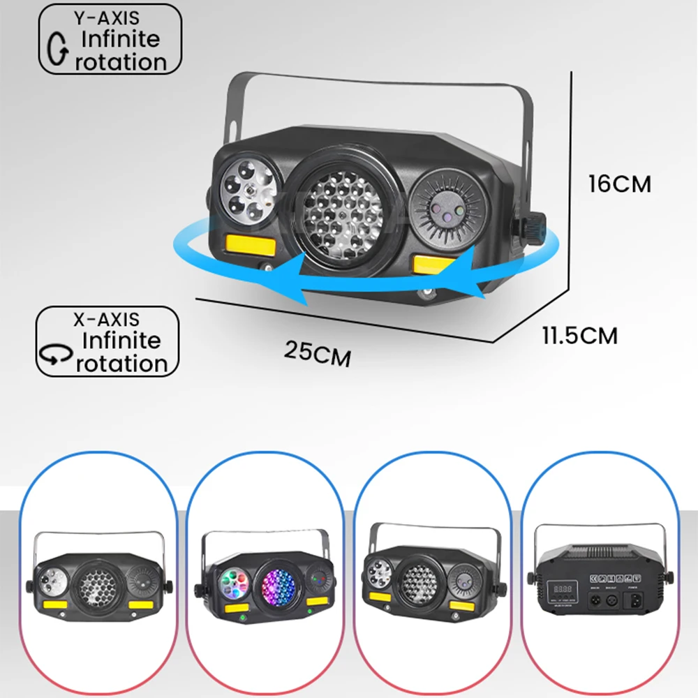 40W Kaleidoscope LED Disco Lights Remote DMX Pattern RGBW DJ Light Beam Strobe Effect Stage Lighting For Nightclub Wedding Bar