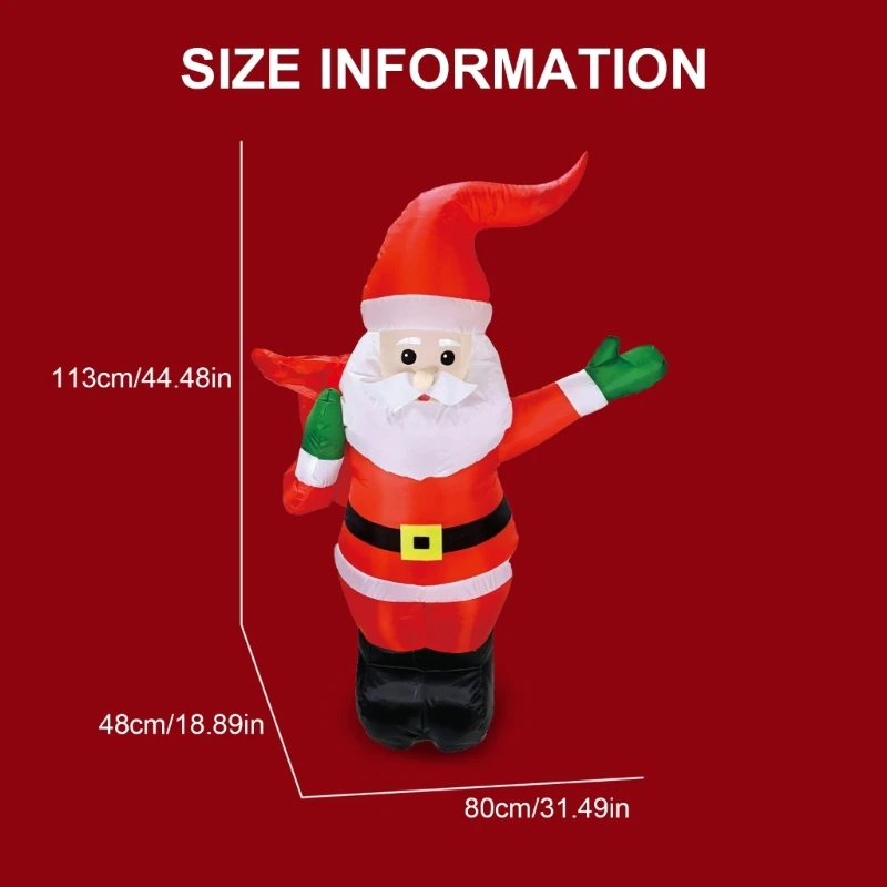 Remote Controlled Inflatable Santa Decors Remote Operated Inflatable Santa Toy Decoration for Birthday and Holiday Cheer