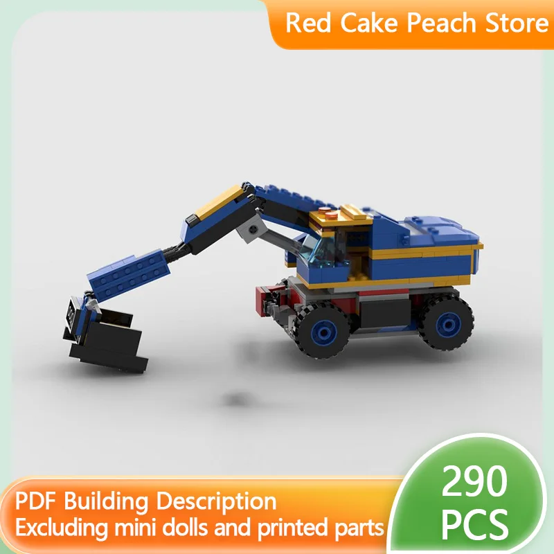 

Модель городской автомобиль MOC, строительные кирпичи, колесный экскаватор, оборудование, модульная технология, детские праздничные подарки, сборные игрушки, костюм