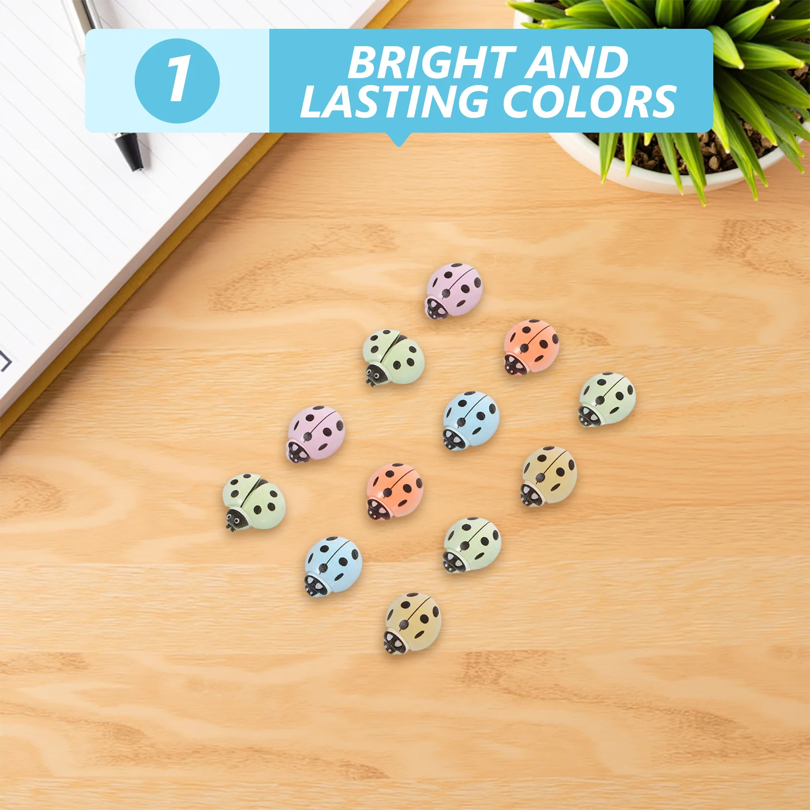 

100pcs Mini Figurines: Resin Micro Landscape Decor For Garden Bonsai Fairy Flatback Resin Ladybug Decor Tabletop Ornament Craft