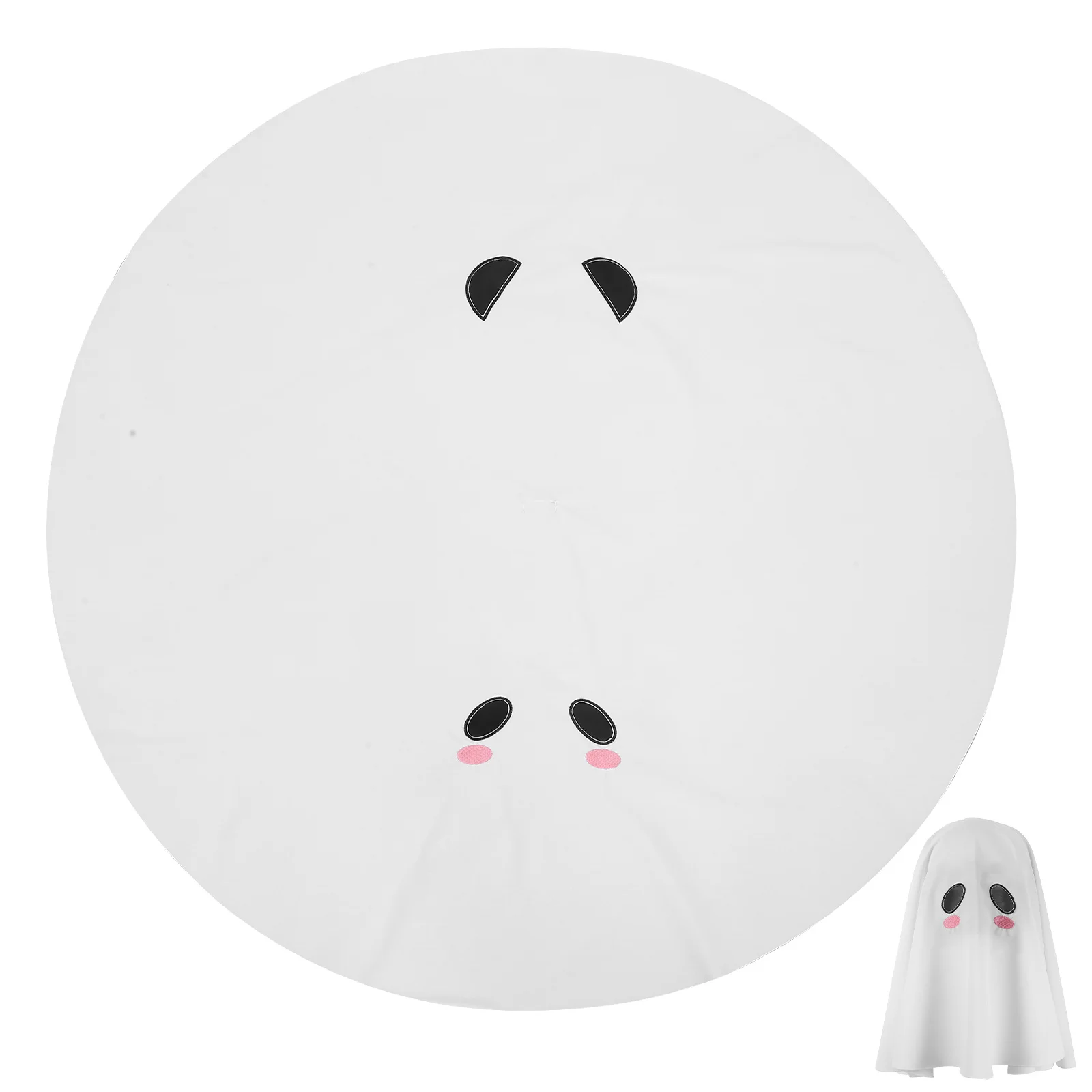 

Ghost Headgear Double-Sided Face Design Breathable Polyester Fiber Halloween Party Costume Bride Ghost Mask Full Face