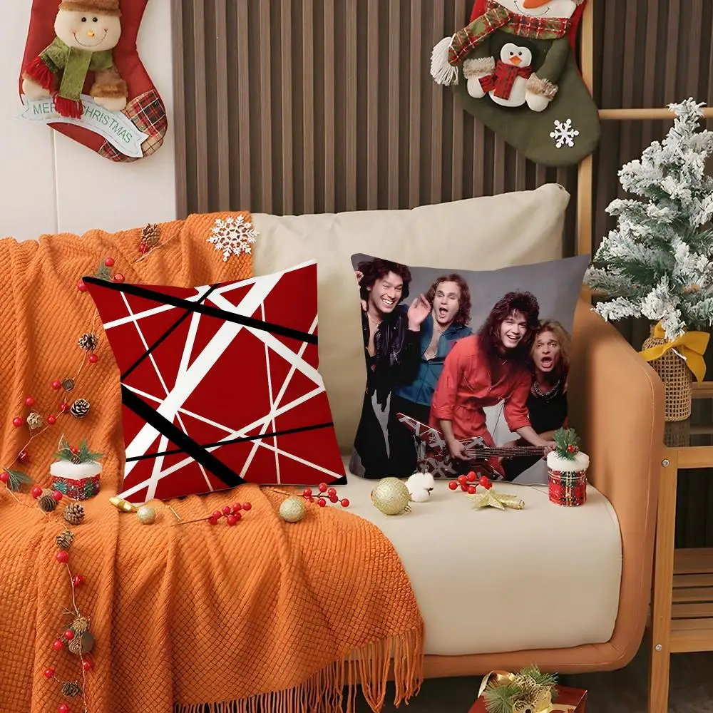 ROCK Van H-Halen Cushion Cover Short Plush Pillowcase Sofa Decorative Cushion Bed Pillow Gift Idea