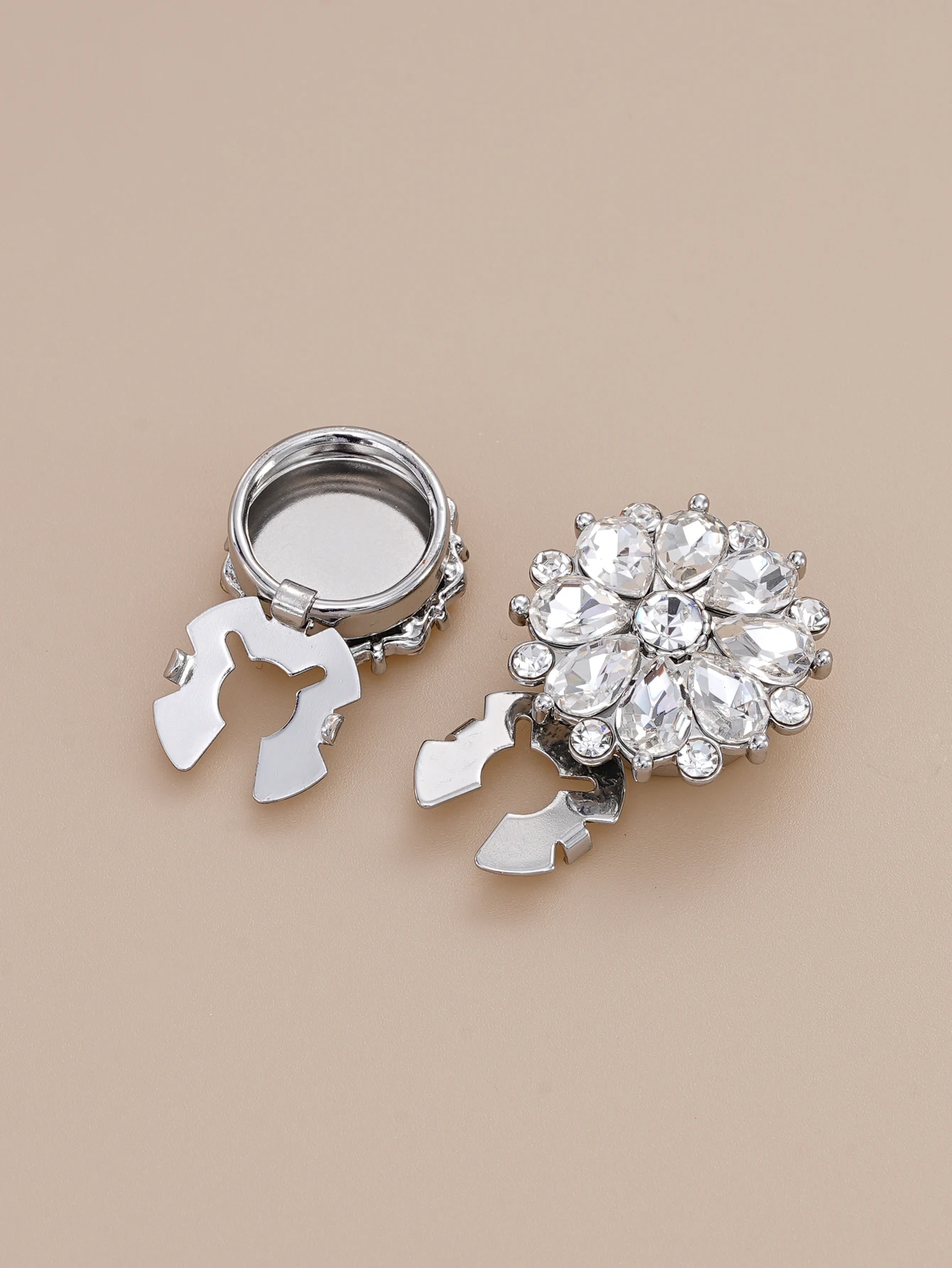 5/7pcs Rhinestone Cufflinks Luxury Button Cover Shirt Button Clip for Women Dresses Decorative Buttons Bling Cuff Links