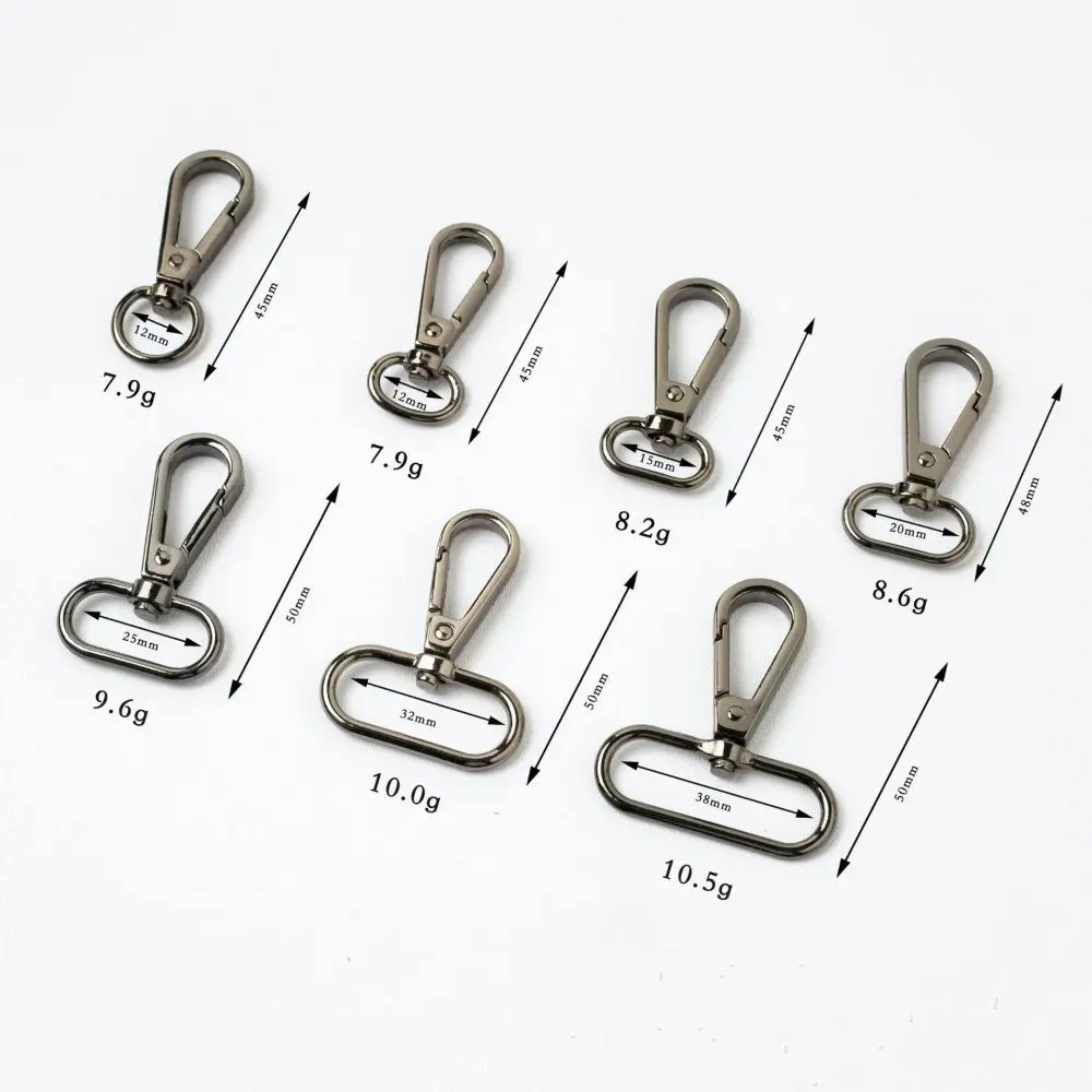 10pcs 12/15/20/25/32/38mm Metal Bags Strap Buckles Lobster Clasp Collar Carabiner Snap Hook DIY KeyChain Bag Part Accessories