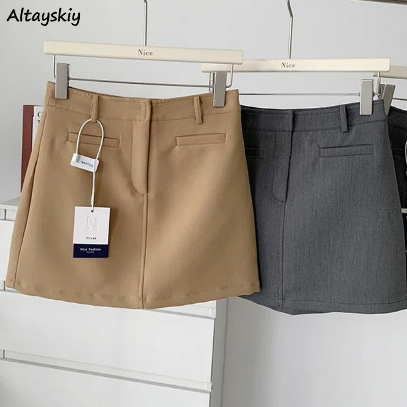 Skirts Women Office Lady Elegant Skinny Sexy Fashion Solid All-match A-line Korean Style High Waist Summer Female Ins Popular