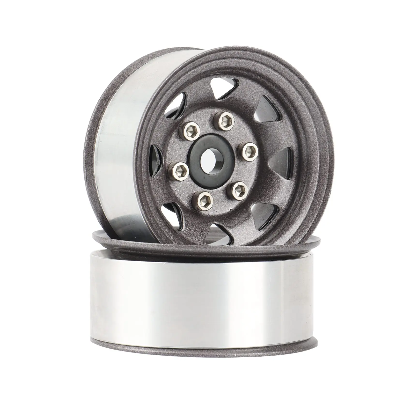 B49B-4PCS 1.55 Roda de Metal Beadlock para Carro RC Crawler 1/10 Axial Yeti Jr 90069 RC4WD D90 TF2 Tamiya CC01 LC70 MST