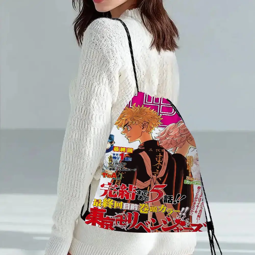 اليابان أنيمي طوكيو المنتقمون الطفل المطبوعة الرباط لحقيبة تسوق الرجال النساء كرة القدم الرياضة رياضة تخزين اليوغا على ظهره #4