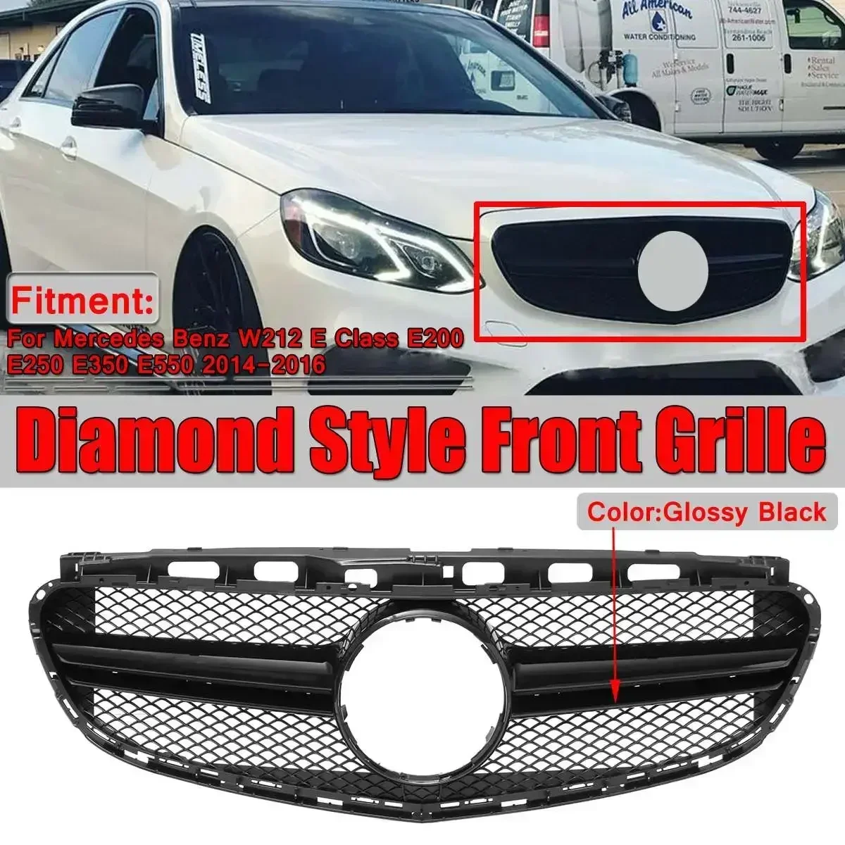 E63 Look Style W212 Grill Car Front Grill Grille For Mercedes For Benz W212 E Class E200 E250 E350 E550 2014 2015 2016 Body Kit