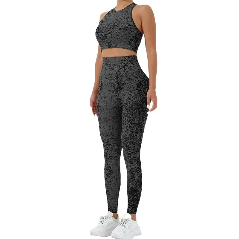 roupa de academia femininas  ropa deportiva mujer gym Yoga 2 piece set conjuntos de pantalones  combi-pantalons