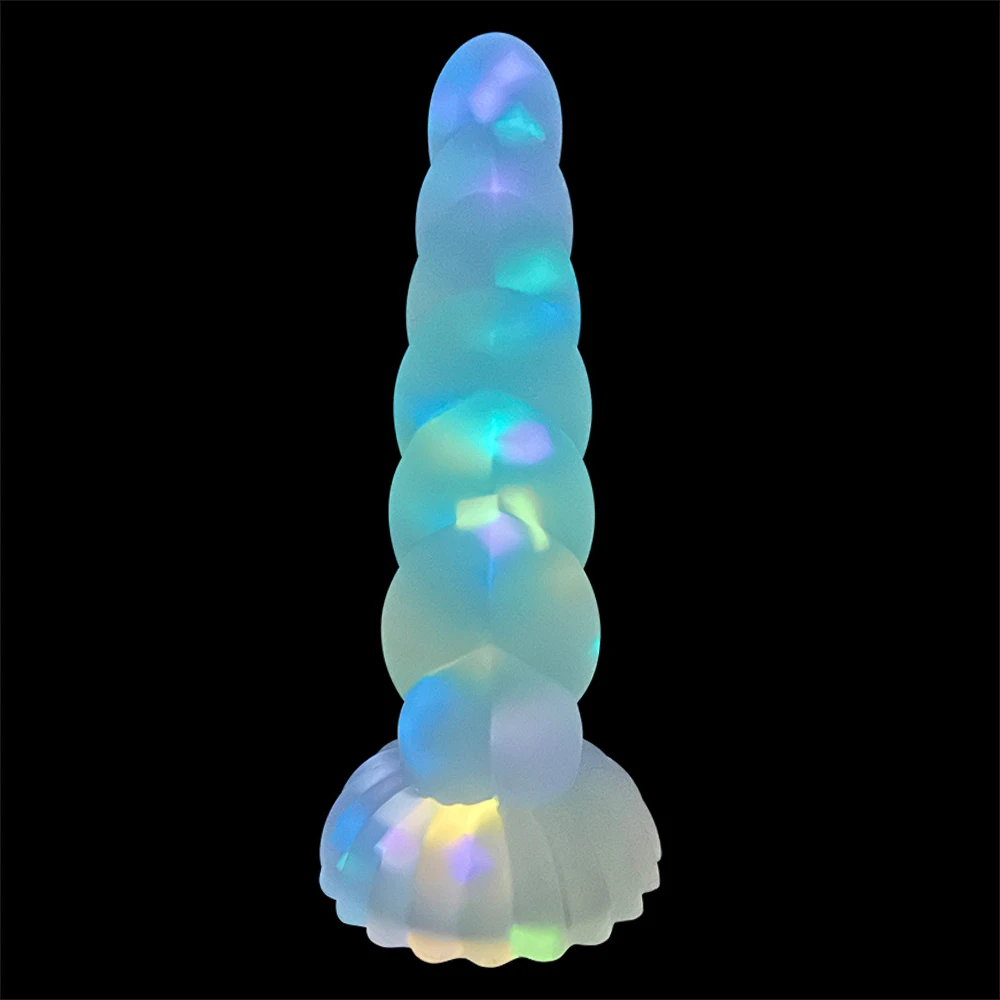 New Luminous Tiny Dildo With Suction Cup Glow in Dark Colorful Knot Penis For Beginners Female Men Masturbator Anal Massager Toy