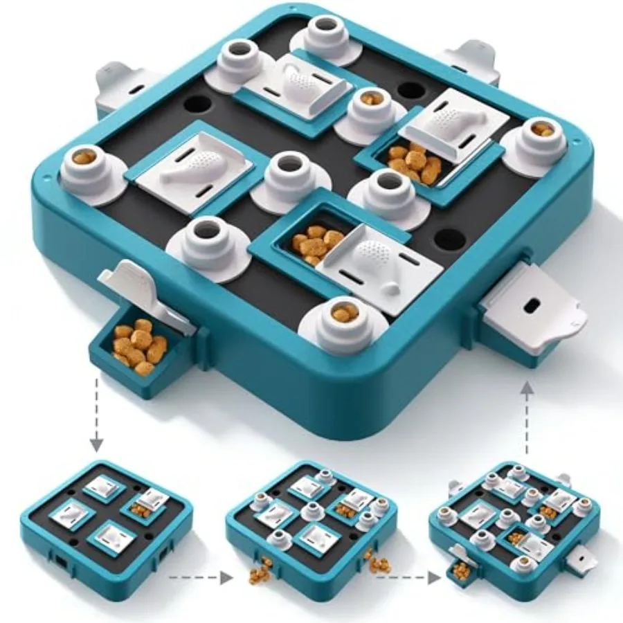 

Игрушка-головоломка для собак: регулируемая сложность (от начального до продвинутого уровня), большой размер, стимуляция мозга, умственное обогащение, игра с лакомствами