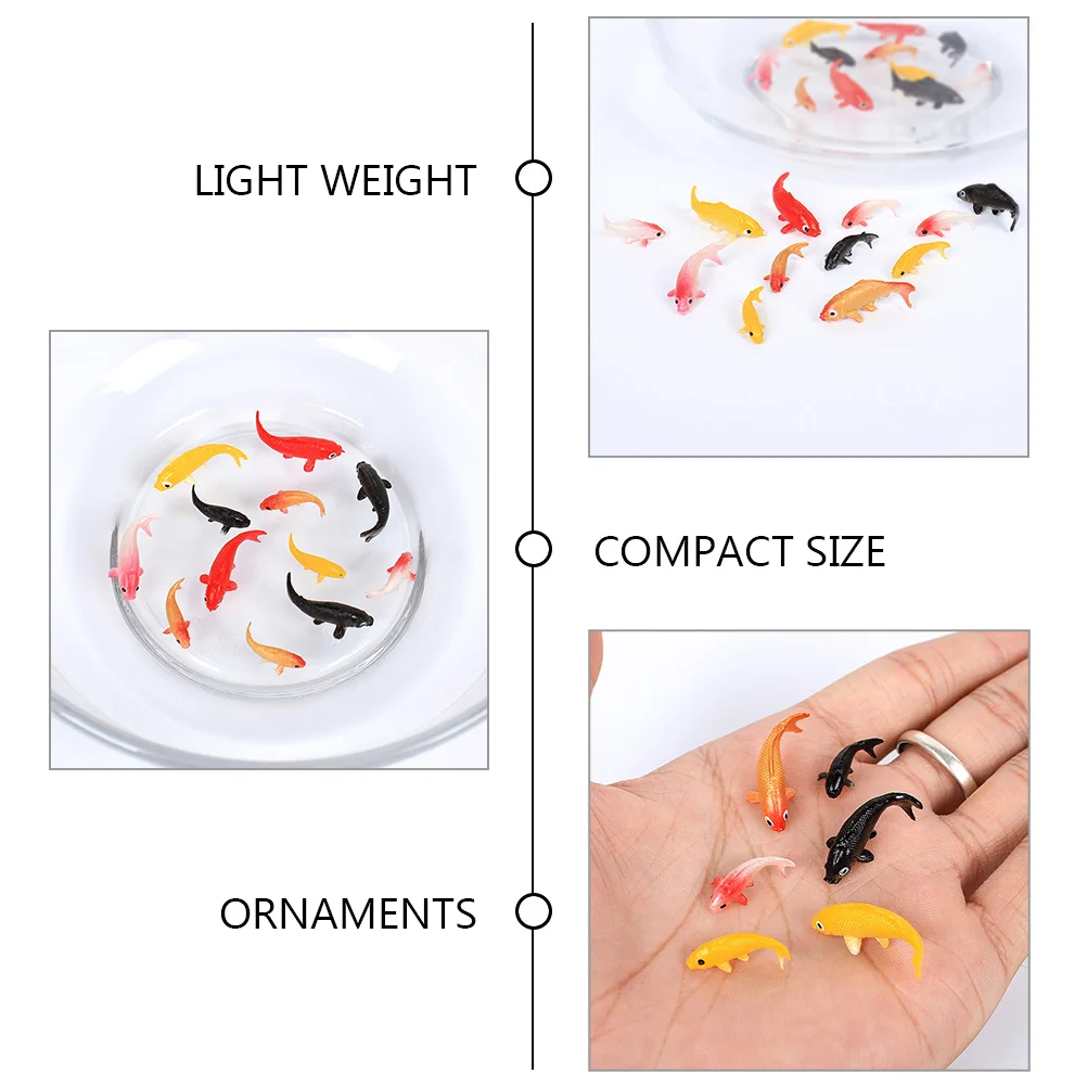 

15pcs Large Size Artificial Fancy Carp Mini Goldfish Decor for Aquarium Tank Realistic Plastic Animal Non Fading Long Term Use