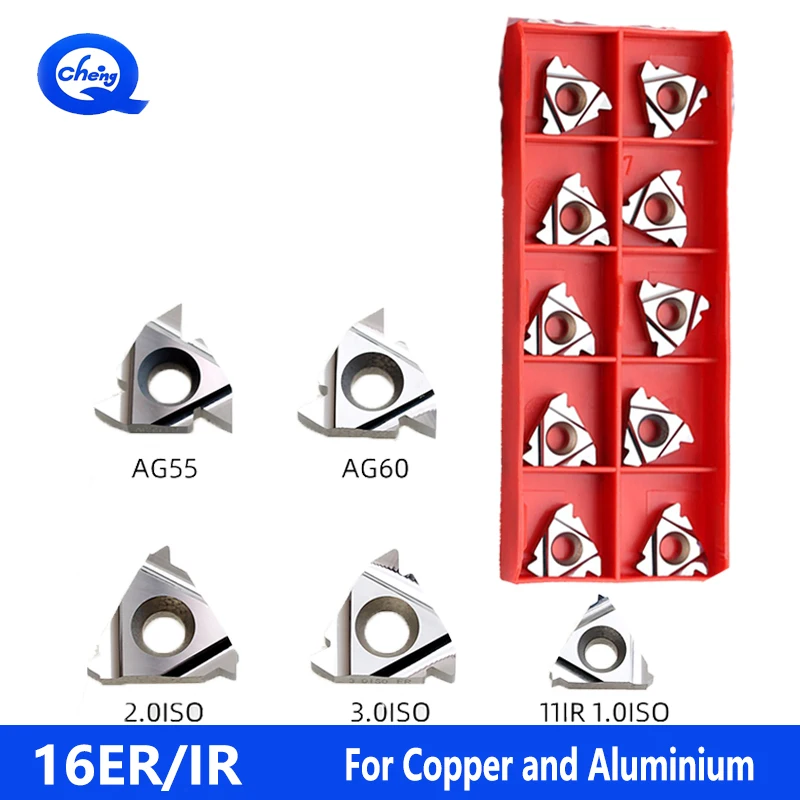 

16IR/ER AG60/55 1.0 2.0 3.0 ISO CNC Internal External Threading Blade Threading Tool Insert Aluminum Turning Blade