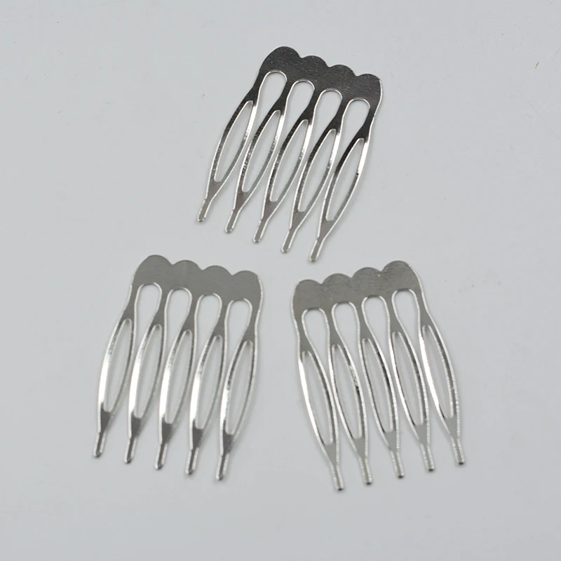 Imagem -06 - Dentes Prata Chapeado Pentes de Cabelo Metal Cips Jóias Descobertas Acessórios Componentes 1000 Peças Lote 27x40 Mm5