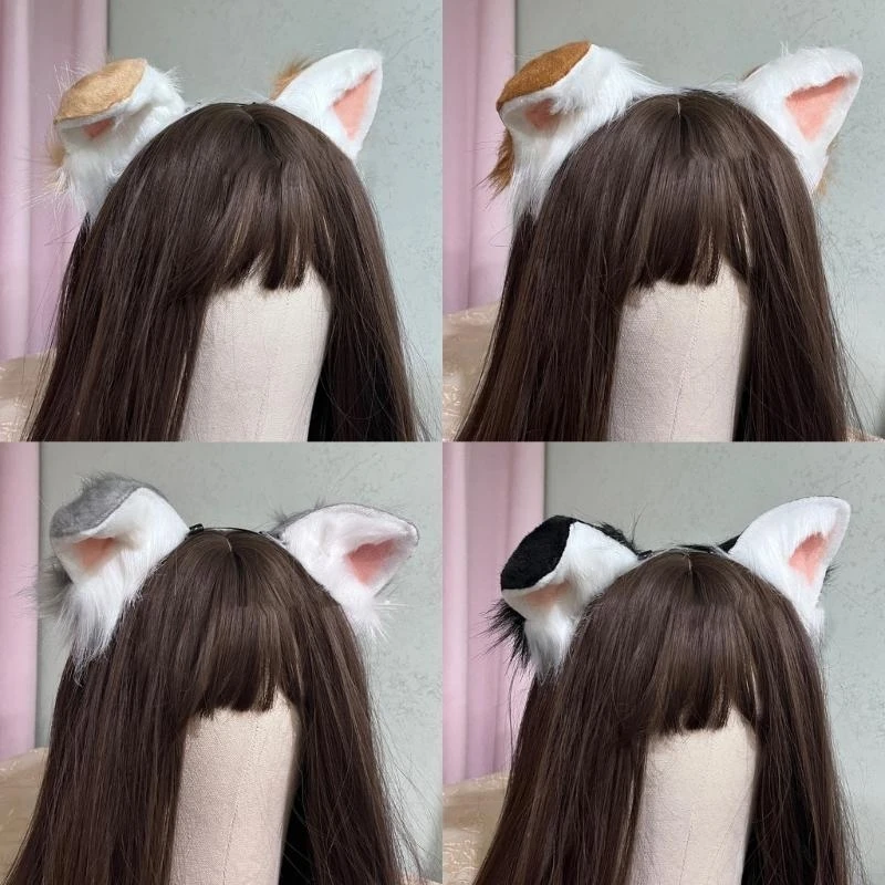 

Realistic Dog Ear Plush Headpiece Headwear for Anime Fans and Party Wear Y166