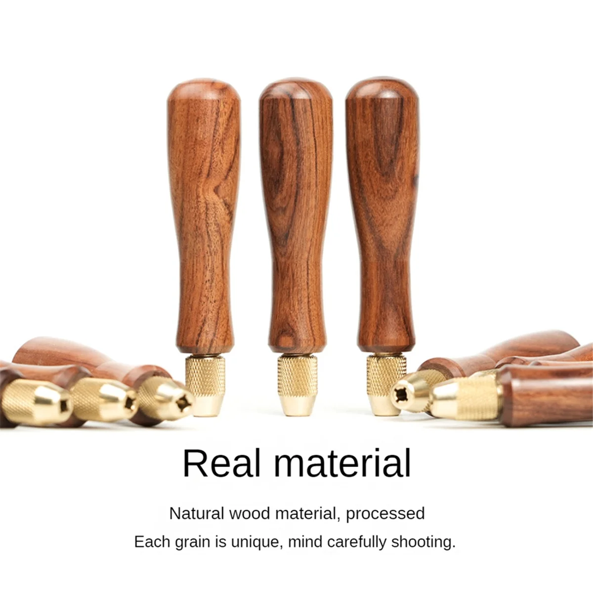 Wood File Handle Wooden Handles with Brass Collet Chuck for Small Files Accessories DIY