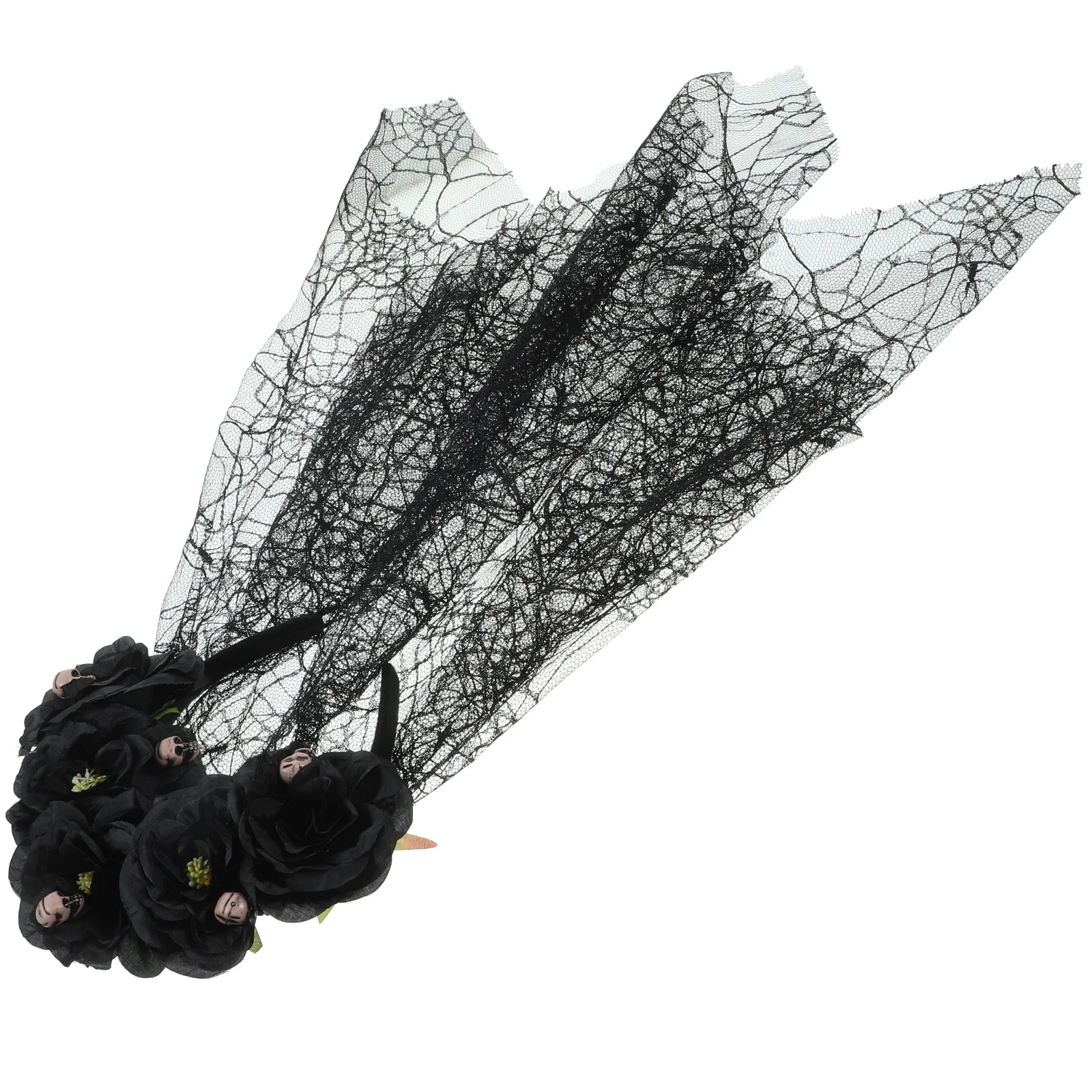 

Gothic Flower Headband Creative Mystery Design Lightweight Comfortable Veil Headband for Halloween Masquerade Day of The Dead