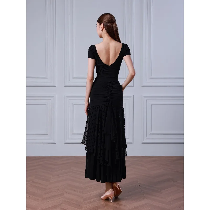Customized TID Modern Dance Skirt Top Skirt Split Set Advanced Social ballroom dress standard