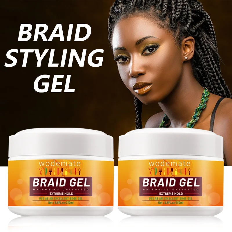 Braid Gel Strong Hold Edge Control No Flaking Hair Shaping Cream Long Lasting Hair Styling Gel For Braids Locks Twists Cornrows